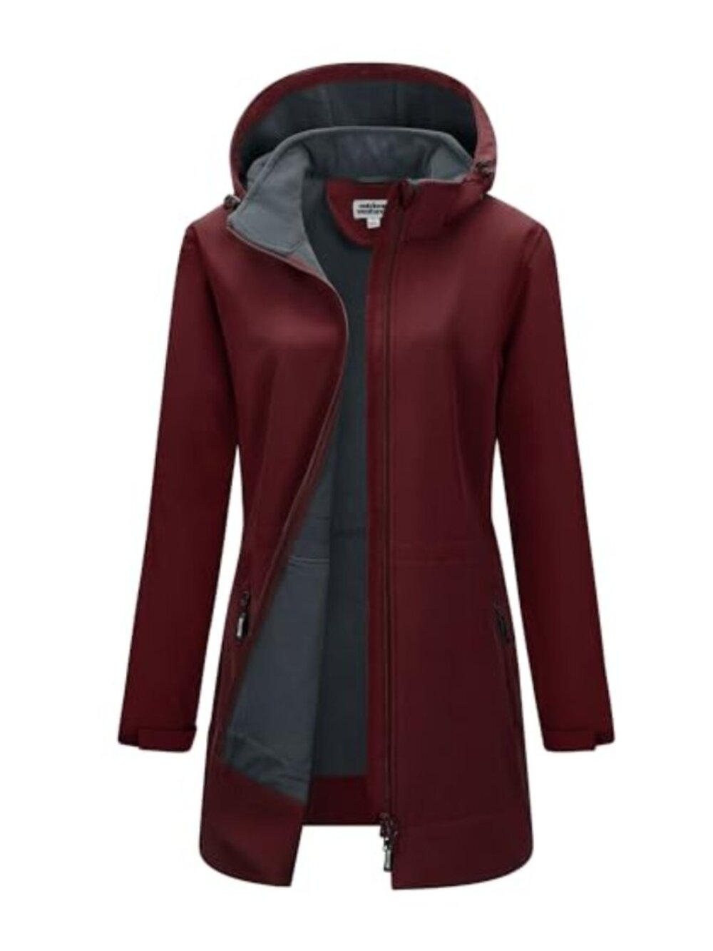 Women's Softshell Jacket Removable Hood Fleece Lined Windbreaker Insulated Warm